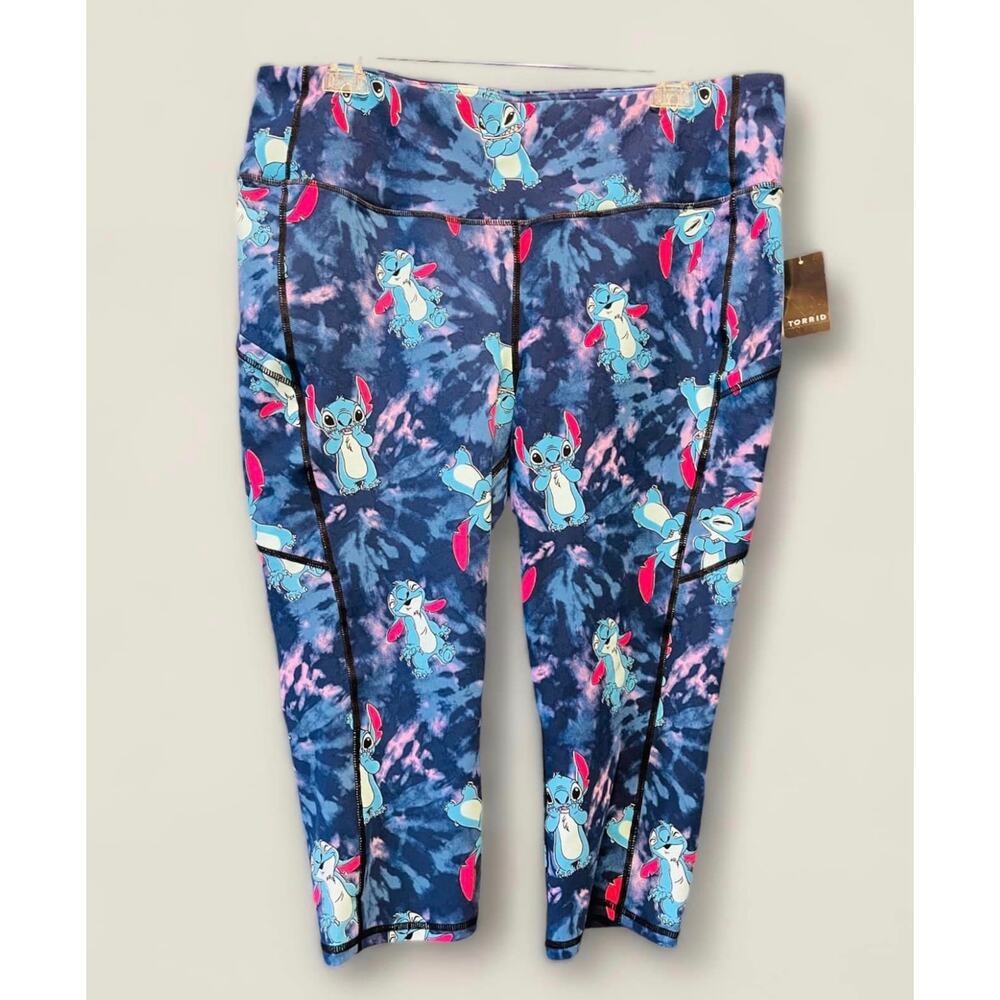 Torrid 3 (3X 22/24) Disney Lilo & Stitch Tie Dye Active Capri Leggings w/Pockets